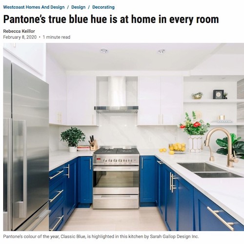 West Coast Homes & Design - Pantone's True Blue 2020
