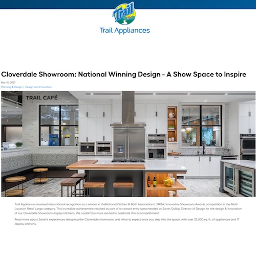 Trail Appliances - Cloverdale Showroom - National Winning Design